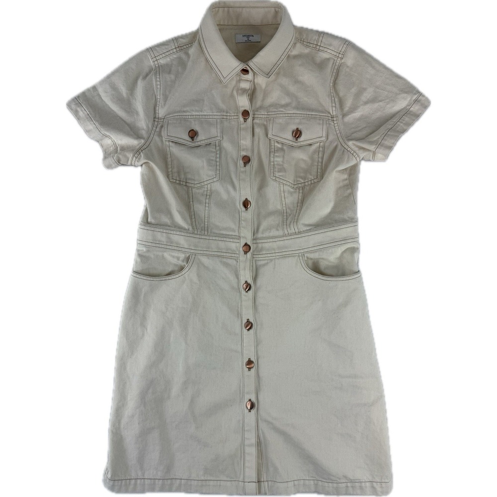 UNTUCKit For Her Denim Callie Mini Dress Size 10‎ Tan 41426